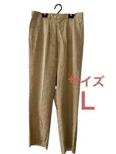 372 jasmi 新品タグ付き ベージュ プリーツ スラックスサイズＬ