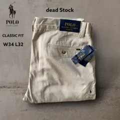 希少デッドストックPoloRalphLaurenラルフローレンチノパンW34古着