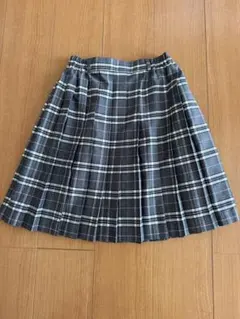 グレー系チェック プリーツスカート 160-170cm