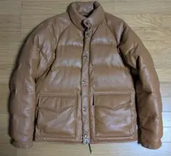 キムタク着（異素材) A BATHING APE レザーダウンジャケット L - メルカリ