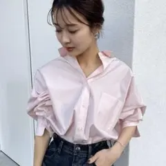 アニュアンス スタンダードシャツ ライトピンク新品未使用オーバーサイズシャツ アニュアンス anuans スタンダードシャツ （PINK