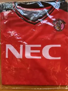 NEC 赤 Vネック チェック柄 応援Tシャツ