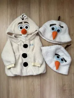 オラフ フード付トレーナー90cmサイズとレディースサイズ帽子✖️2 の3点セット