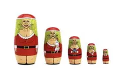 新品 マトリョーシカ 7体 ノルウェー民族衣装 黒 木製 手描き 北欧