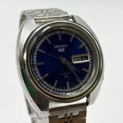 稼働79s vintage seiko5 ブルー文字盤 メンズ腕時計at