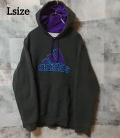 希少カラー adidas アディダス Lsize スウェットパーカー グレー