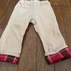ベージュの赤チェックパンツ 90サイズ