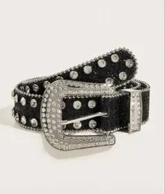 ストーン付き カウボーイスタイルベルト y2k SHEIN 古着 グランジ