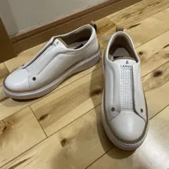 新品　LANVIN ホワイト スリッポン23.5cm