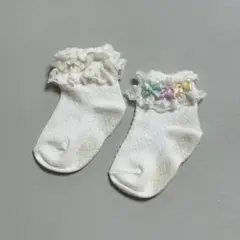 ベビー 靴下 約10cm フリルリボン付き 七五三 お祝い 結婚式