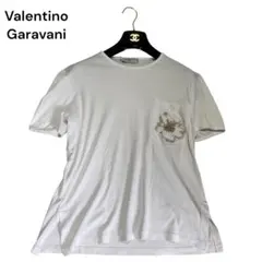 【希少美品】ヴァレンティノガラヴァーニ　花刺繍　ポケット　Tシャツ　カットソー