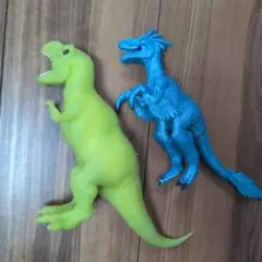 恐竜フィギュアセット（黄色・青色）　＆co 　恐竜