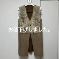 ファー付きロングジレ