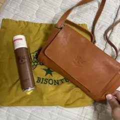 未使用［ILBiSONTEフラップオールレザーショルダー／クロスボディバッグ