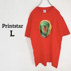 【プリントスター】　古着 Tシャツ　Lサイズ 赤　カットソー　厚手　イベントT