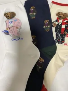 ポロラルフローレンのおしゃれなレディース用ソックス3足 新品22〜24