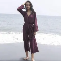 ALEXIASTAM☆オールインワン☆ロンパース☆ワンピース☆コットン☆ワインのサムネイル