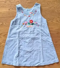 MIKI HOUSE 花柄刺繍 ジャンバースカート 110