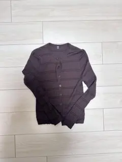 メリノリブクルーネックショートカーディガン