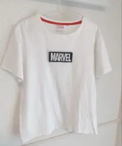 MARVEL 刺繍ロゴ 半袖Tシャツ ホワイト Mサイズのサムネイル