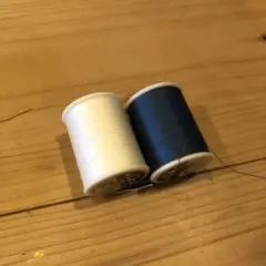 レジロン #50 ニット用　ミシン糸 ホワイト くすみブルー300m ほぼ未使用