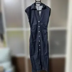 【美品】ZARA ノースリーブ（フレンチスリーブ）デニムシャツワンピース
