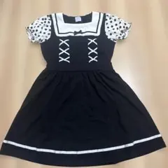 140cm axes femme ワンピース ブラック 水玉 半袖のサムネイル