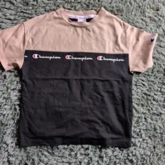 Champion Tシャツ 女の子 140サイズ ベージュ/黒