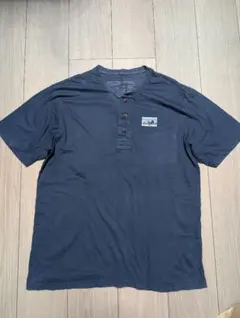 patagonia 旧ロゴ ネイビー ヘンリーネック Tシャツ