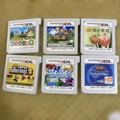動作確認　3DS ソフト6本　どうぶつ　マリオ　太鼓　のび太　絵心　ぷよぷよ