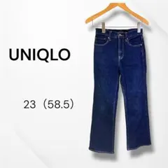 UNIQLO ユニクロ フレアハイライズジーンズ 23 ネイビー