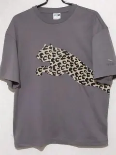 Puma ヒョウ柄ロゴ Tシャツ グレー 未使用品