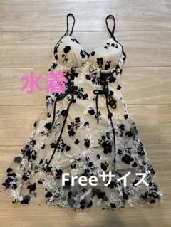 ワンピース セパレート水着 花柄 レース フリーサイズ