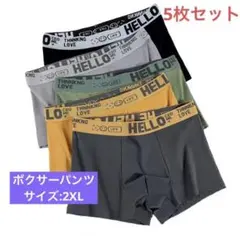 ボクサーパンツ 5枚セット 2XL インナー 抗菌 伸縮 吸汗速乾 通気性◎