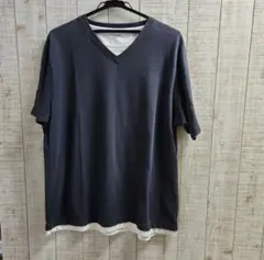GLOBAL WORK 重ね着風 Vネック Tシャツ L
