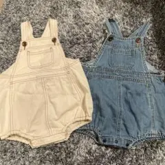 アイボリー・デニムブルー オーバーオール