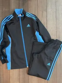 adidas ジャージセット ブラック/ブルー