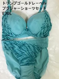 新品トリンプブラジャーショーツセット E70 Lサイズ ターコイズ