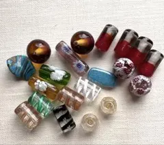 ⭐️１２／４迄SALE⭐️ベネチアンビーズ　ムラーノ　トンボ玉（アソート）２０個