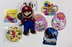 USJ グランドオープン限定 マリオキーチェーン、非売品缶バッジ、ステッカー