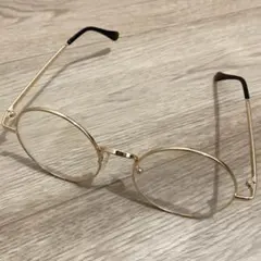 丸メガネ 眼鏡 ゴールド フレーム 度なし