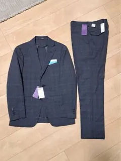 ネイビー/グレンチェック/セットアップ