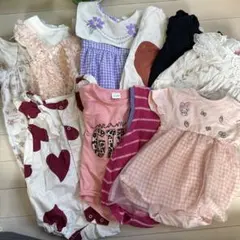 【美品】ベビー服 ロンパース 女の子 80cm 可愛い お洒落 11枚セット