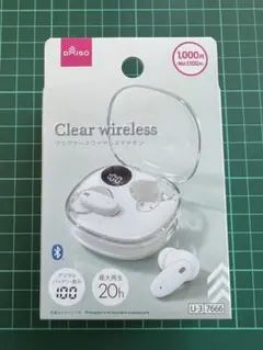 DAISO クリアケースワイヤレスイヤホン バッテリーデジタル表示　新品未開封のサムネイル