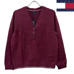 新品 XL ★ トミーヒルフィガー ヘンリーネック セーター ボルドー US-L