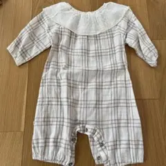 the.lala チェック柄ロンパース