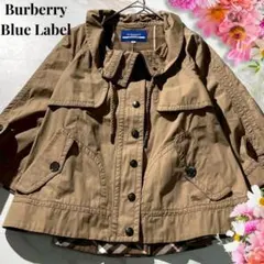 美品✨バーバリーブルーレーベル コート ミリタリー ブラウン M ノバチェック