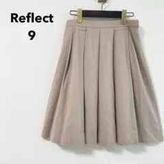 リフレクト フレアスカート タック ウール ひざ丈 ベージュ 日本製 春服のサムネイル