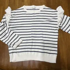 GU ストライプ柄 フリル付きセーター　お値下げしました