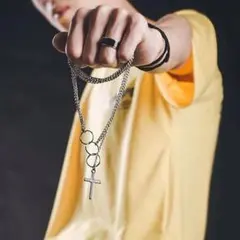 a78ヒット商品☆トレンド十字架ネックレスチェーンシルバー男女兼用韓国244